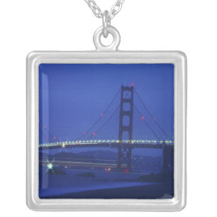 USA, California, San Francisco. Golden Gate 2 Silver Plated Necklace