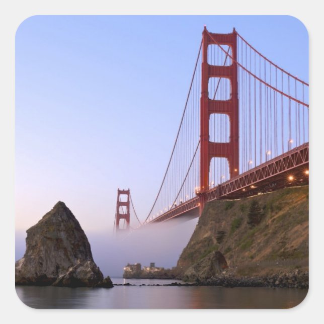 USA, California, San Francisco. Golden Gate 3 Square Sticker (Front)