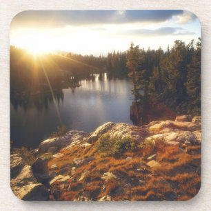 USA, California, Sierra Nevada Mountains. Sunset Beverage Coaster