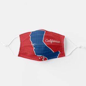 USA California State Stars and Stripes Map Cloth Face Mask