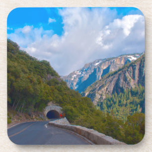 USA, California. Tunnel On The Road To Yosemite Beverage Coaster
