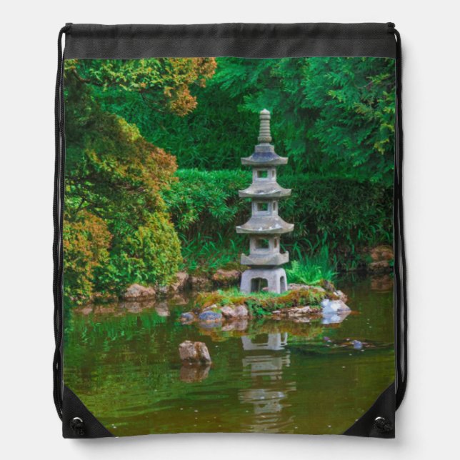 USA, California. View Of A Pond Drawstring Bag (Front)