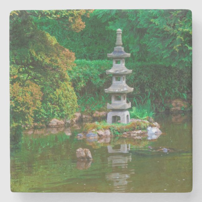 USA, California. View Of A Pond Stone Coaster (Front)