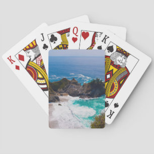 USA, California. View Of Mcway Falls Poker Cards