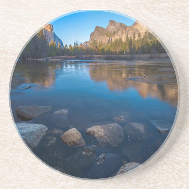USA, California. Yosemite Valley View 2 Drink Coaster (Front)