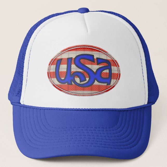 USA Calligraphy Trucker Hat (Front)