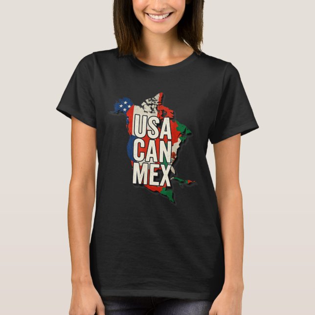 Usa Can Mex Soccer North America Football Fan  T-Shirt (Front)
