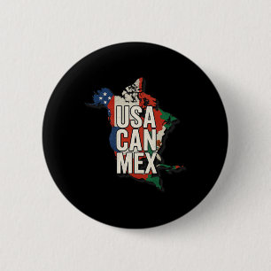Usa Can Mex Soccer North America Footll Fan Gifts Button