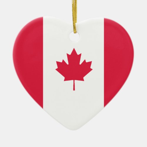 USA  Canada Flag Heart Ornament