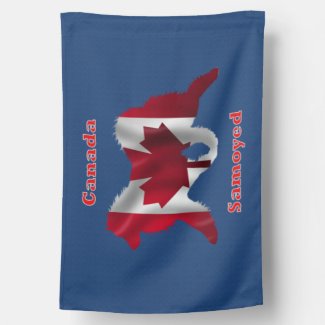 USA/Canada Samoyed House Dual- Citizenship Flag