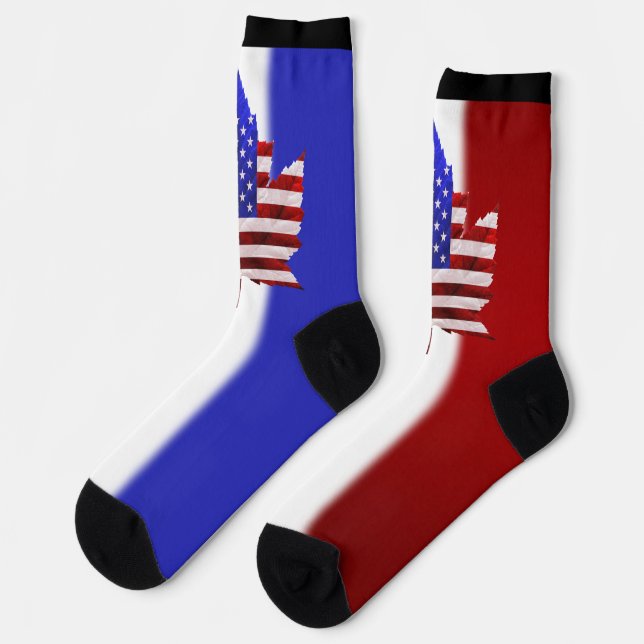 USA Canada Socks Custom US Canada Crew Socks (Left)
