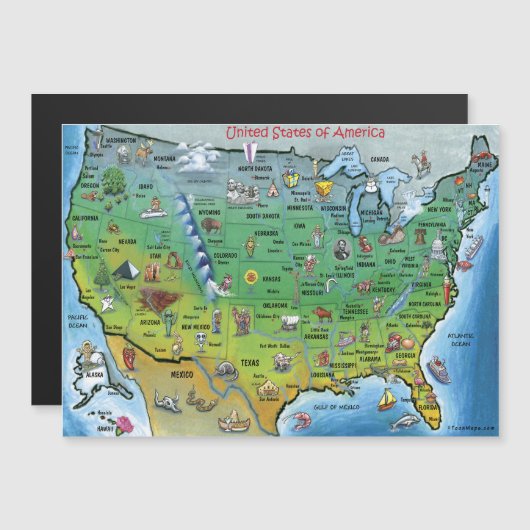 USA Cartoon Map (Front/Back)