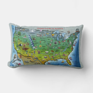 USA Cartoon Map Pillow