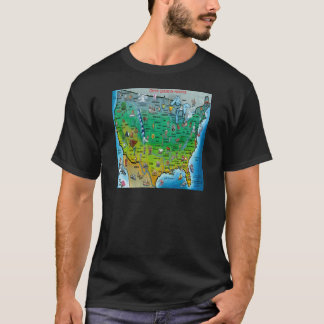 USA Cartoon Map T-Shirt