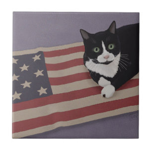 USA Cat Ceramic Tile