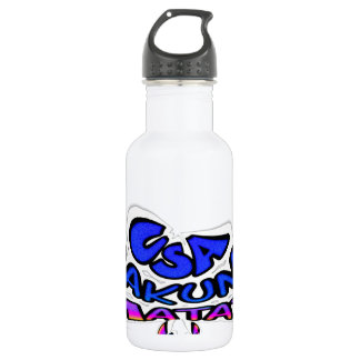 USA Celebration: Lovely Fun Text Art Dynamic Vibes Water Bottle