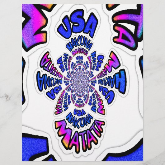 USA Celebration: Lovely Fun Text Dynamic Art (Front)