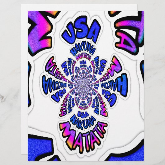 USA Celebration: Lovely Fun Text Dynamic Art (Front/Back)