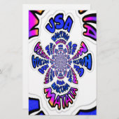 USA Celebration: Lovely Fun Text Dynamic Art (Front/Back)