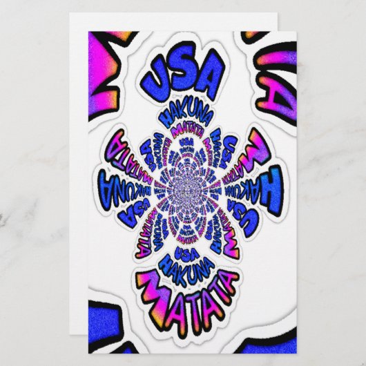 USA Celebration: Lovely Fun Text Dynamic Art (Front/Back)