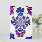 USA Celebration: Lovely Fun Text Dynamic Art (Standing Front)