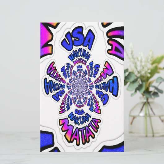 USA Celebration: Lovely Fun Text Dynamic Art (Standing Front)