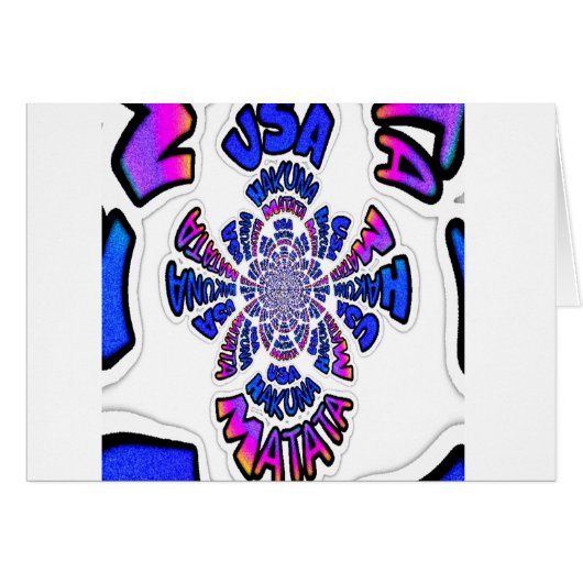 USA Celebration: Lovely Fun Text Dynamic Art (Front Horizontal)