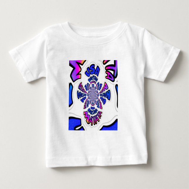 USA Celebration: Lovely Fun Text Dynamic Art Baby T-Shirt (Front)