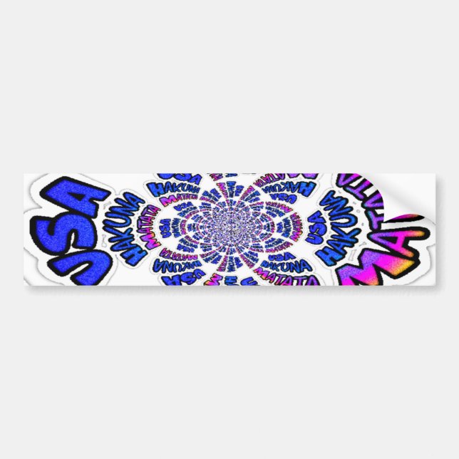 USA Celebration: Lovely Fun Text Dynamic Art Bumper Sticker (Front)