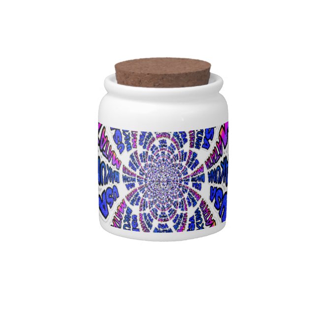 USA Celebration: Lovely Fun Text Dynamic Art Candy Jar (Front)