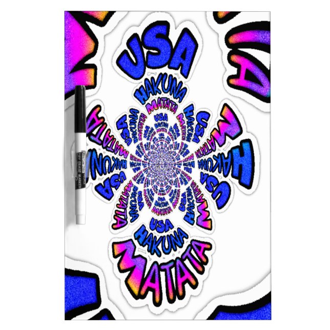 USA Celebration: Lovely Fun Text Dynamic Art Dry-Erase Board (Front)