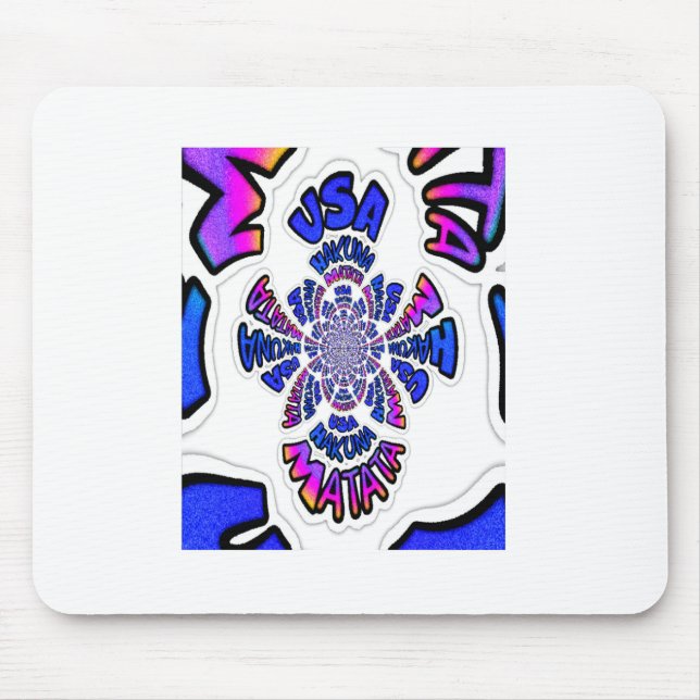 USA Celebration: Lovely Fun Text Dynamic Art Mouse Pad (Front)
