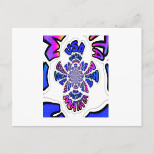 USA Celebration: Lovely Fun Text Dynamic Art Postcard