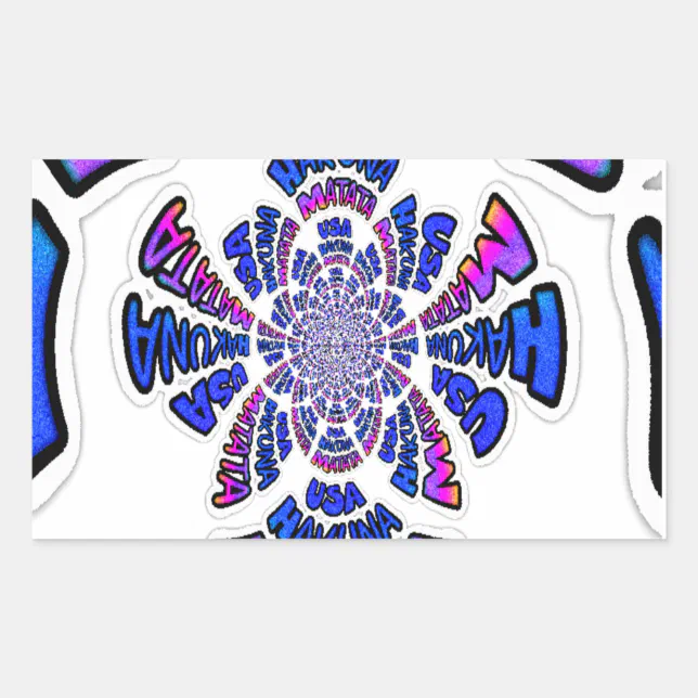 Dynamic Compositions Sticker USA Celebration: Lovely Fun Text Dynamic Art Rectangular Sticker | Zazzle
