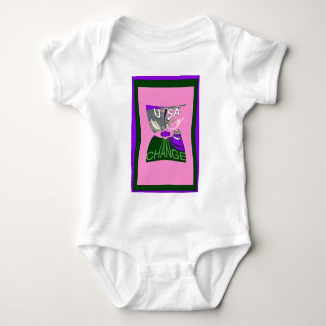 USA Change Art Print Baby Bodysuit (Front)