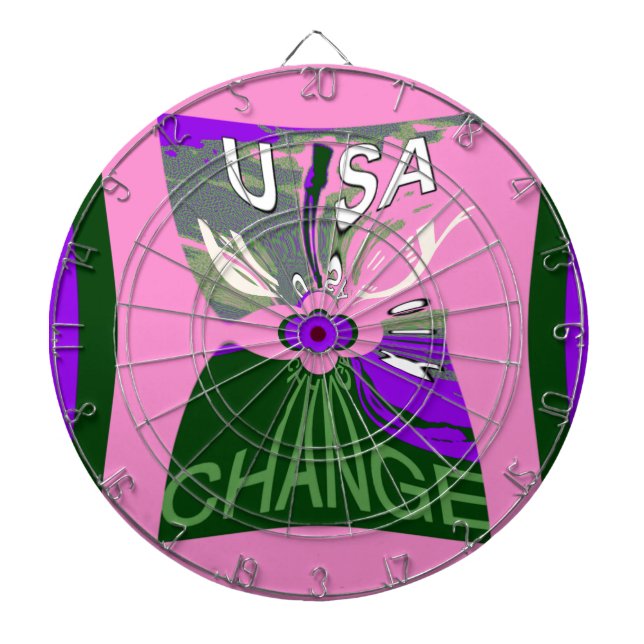 USA Change Art Print Dartboard (Front)
