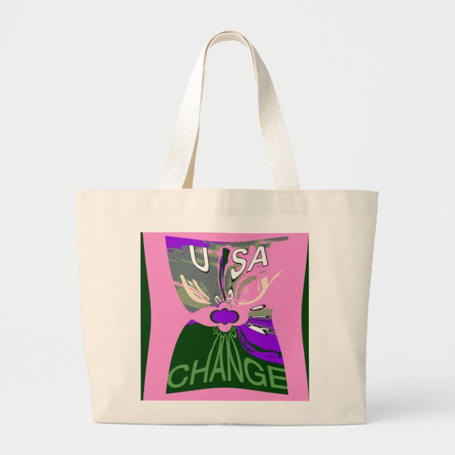 USA Change Art Print Large Tote Bag (Front)