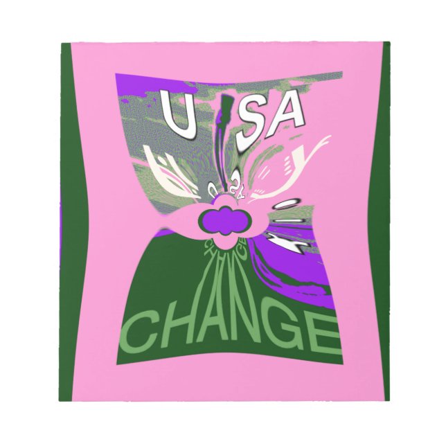 USA Change Art Print Notepad (Front)