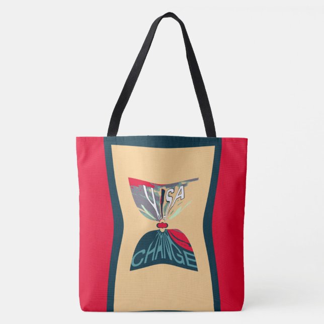 Usa Change Beautiful Amazing Text Quote Design Tote Bag (Front)