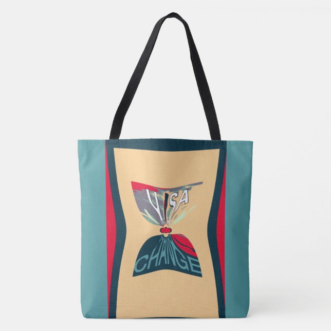 Usa Change Beautiful Amazing Text Quote Design Tote Bag (Front)