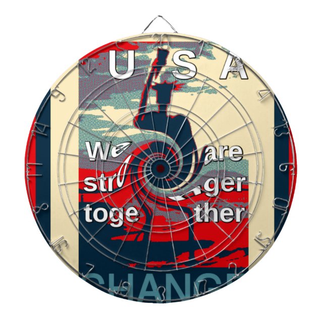 USA Change: Stronger Together Unity Design Dartboard (Front)