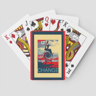 USA Change: Stronger Together Unity Design Poker Cards