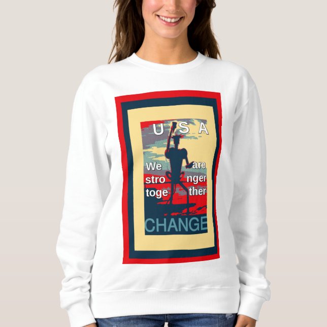 USA Change Women's American Apparel Hoodie Dress (Front)