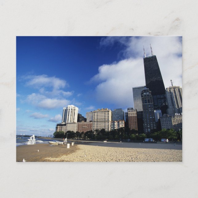 USA, Chicago, Illinois, Oak Street Beach and Postcard (Front)