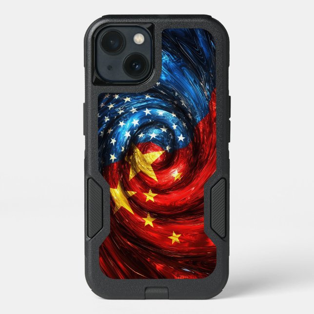 USA-China Swirl Fusion Flag Phone Case  (Where two worlds swirl together!)
