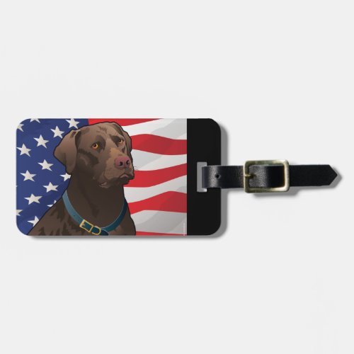 USA Chocolate Lab Luggage Tag