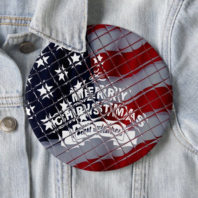 USA Christmas: A Festive Celebration of Freedom Button (In Situ)