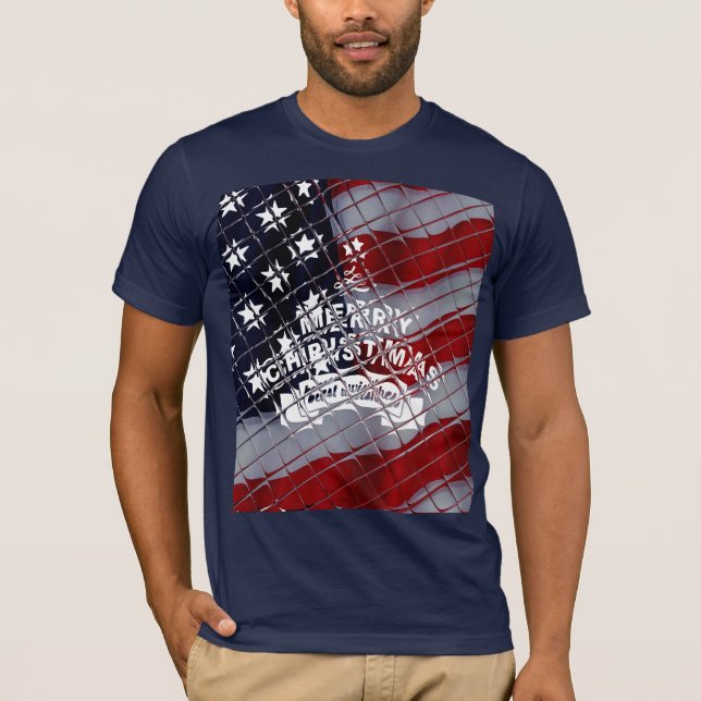 USA Christmas: A Festive Celebration of Freedom T-Shirt (Front)