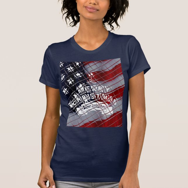 USA Christmas: A Festive Celebration of Freedom T-Shirt (Front)
