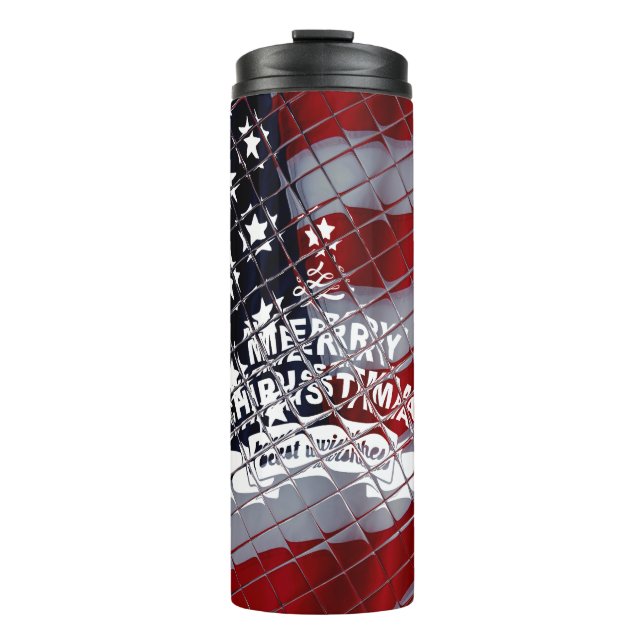USA Christmas: A Festive Celebration of Freedom Thermal Tumbler (Front)